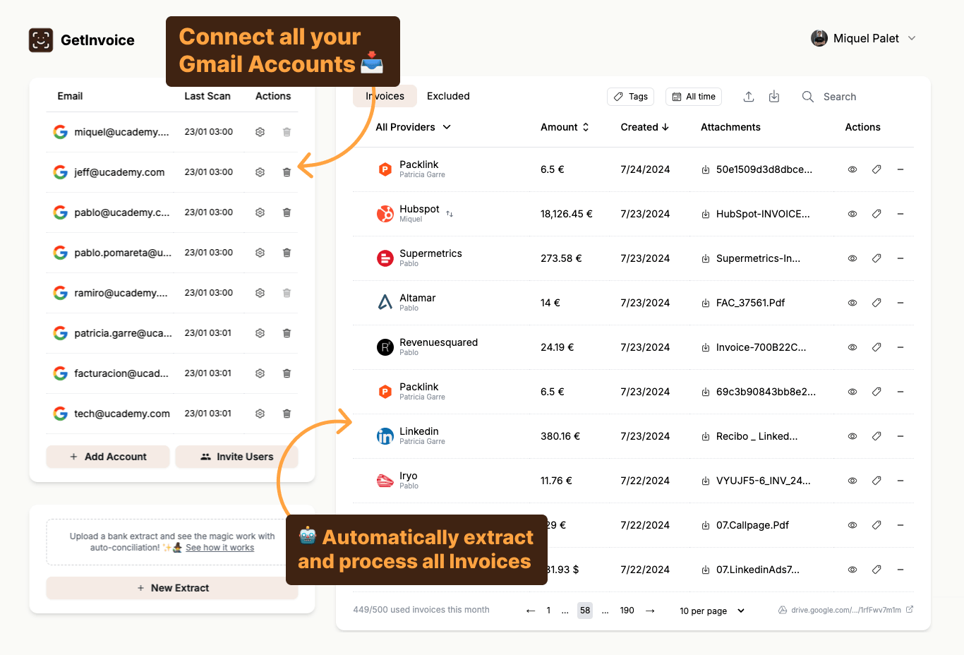 GetInvoice Dashboard